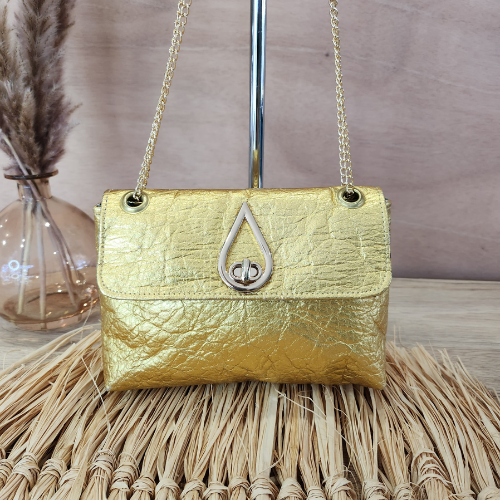 Lys Bag in Metallic Gold Piñatex (Small)