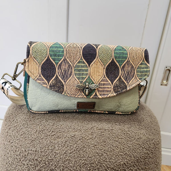 Magnolia Piñatex Baguette Bag with Cork Flap