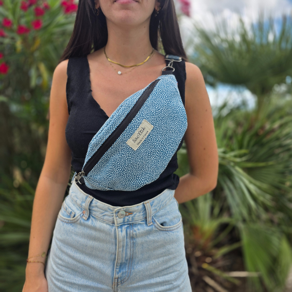 Sac banane en tissu Thévenon bleu