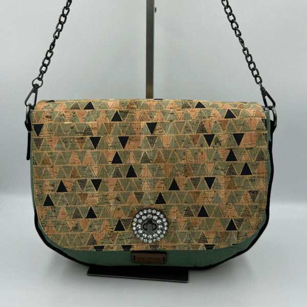 Iris bag in sage green Piñatex and cork 