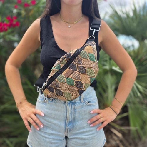 Green Waves Pattern Fanny Pack